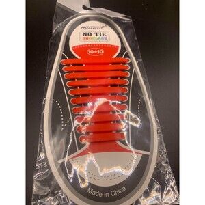 HOMAR No Tie Shoelaces for Stretch Silicone Elastic No Tie Shoe Red NWT